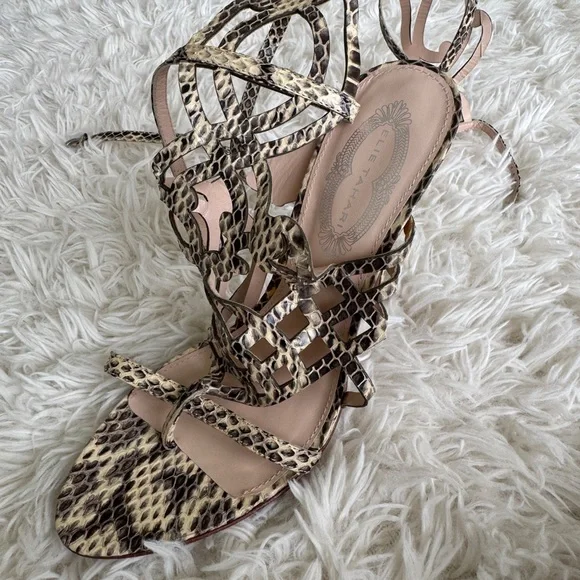 Elie Tahari Gladiator Python Knee High Lace-Up Sandals - one of a kind - NEW 💫 - Picture 5 of 12